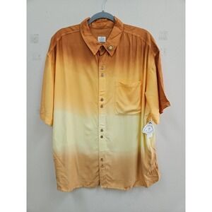 RVCA X Rose Machado Collab Size Large Tye Dye orange button shirt RUNS BIG NWT